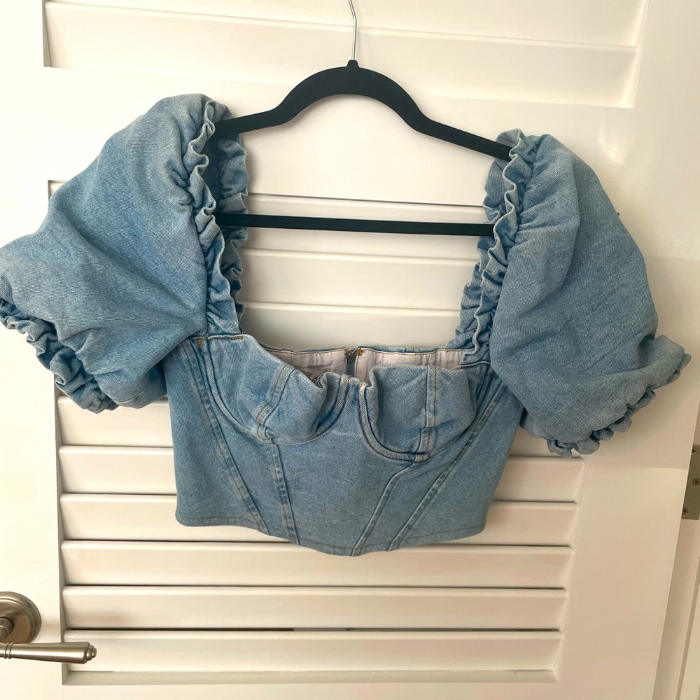 House of CB Denim Corset Top